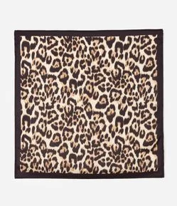 Lenço em Chiffon com Estampa Animal Print Onça