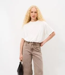 Blusa Boxy em Algodão com Barra Balonê