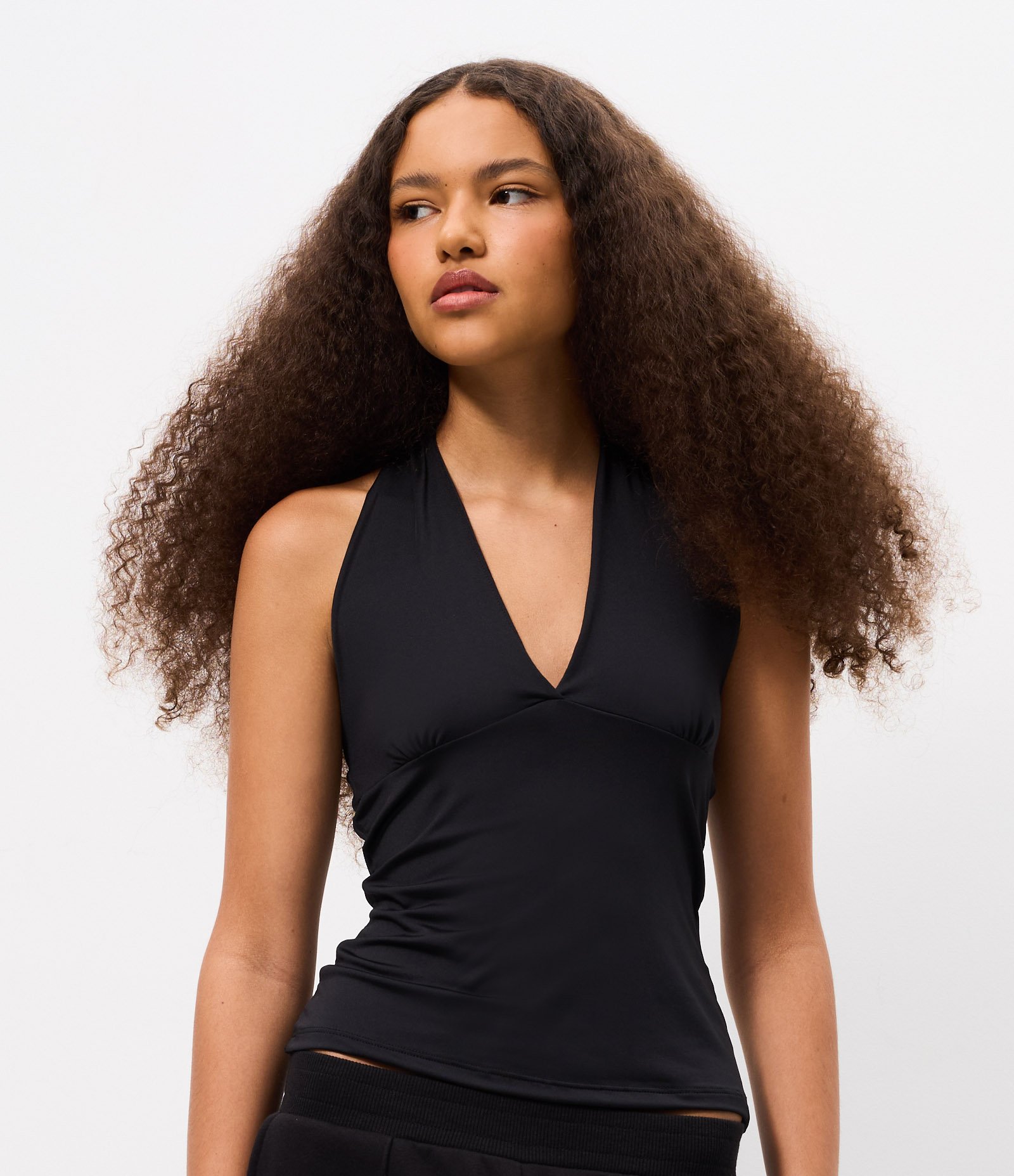 Blusa Frente Única em Microfibra Preto 1