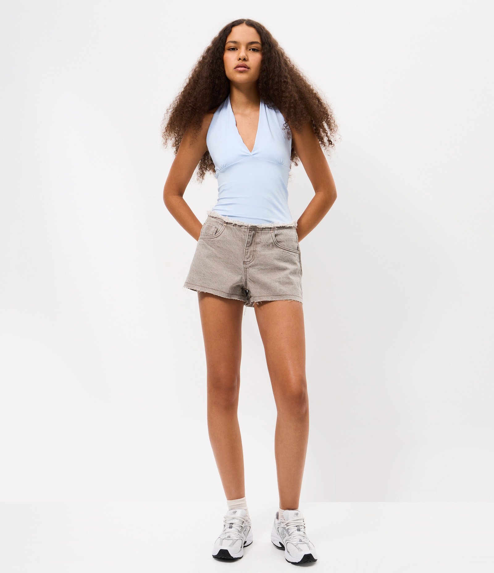 Blusa Frente Única em Microfibra Azul 2