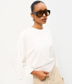 Blusa Corsetada em Algodão com Manga Ampla