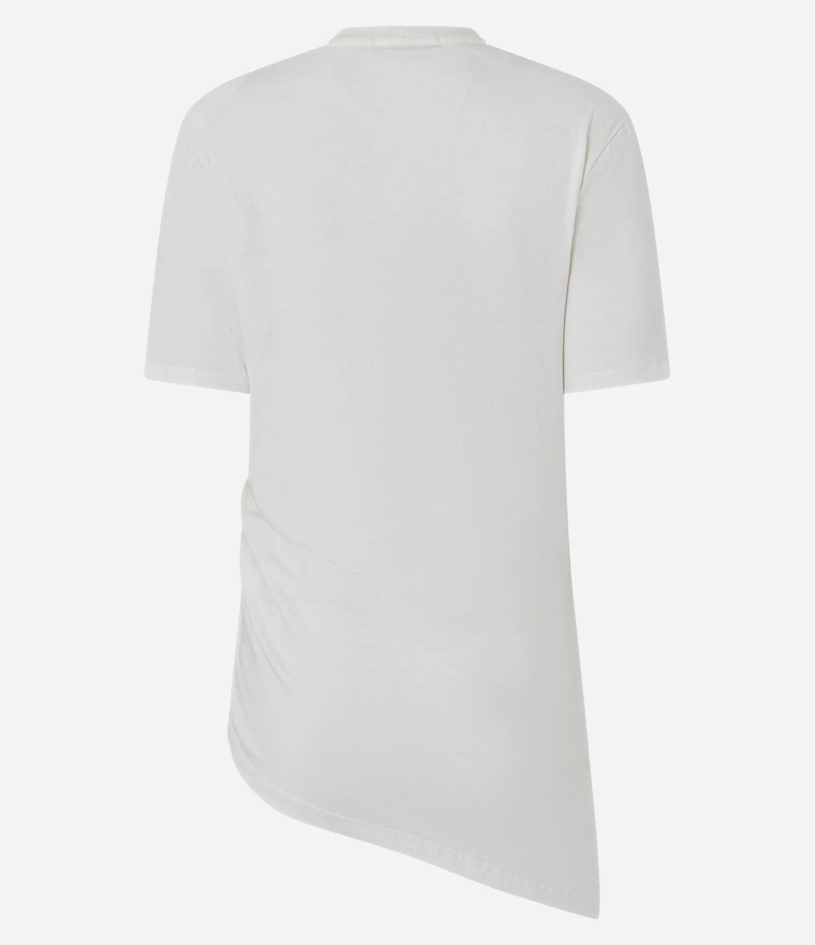 Blusa Drapeada com Ombreiras e Barra Assimétrica Branco 6