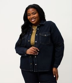 Camisa Overshirt Jeans com Botões Curve & Plus Size