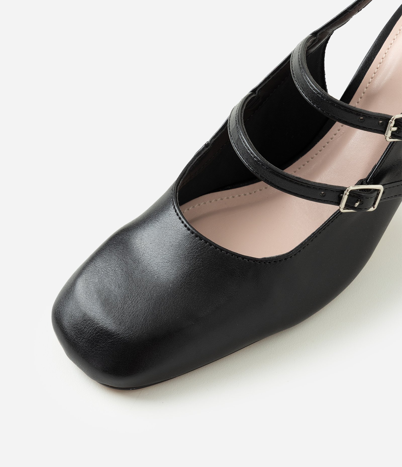 Sapato Boneca em PU com Salto Bloco Preto 5