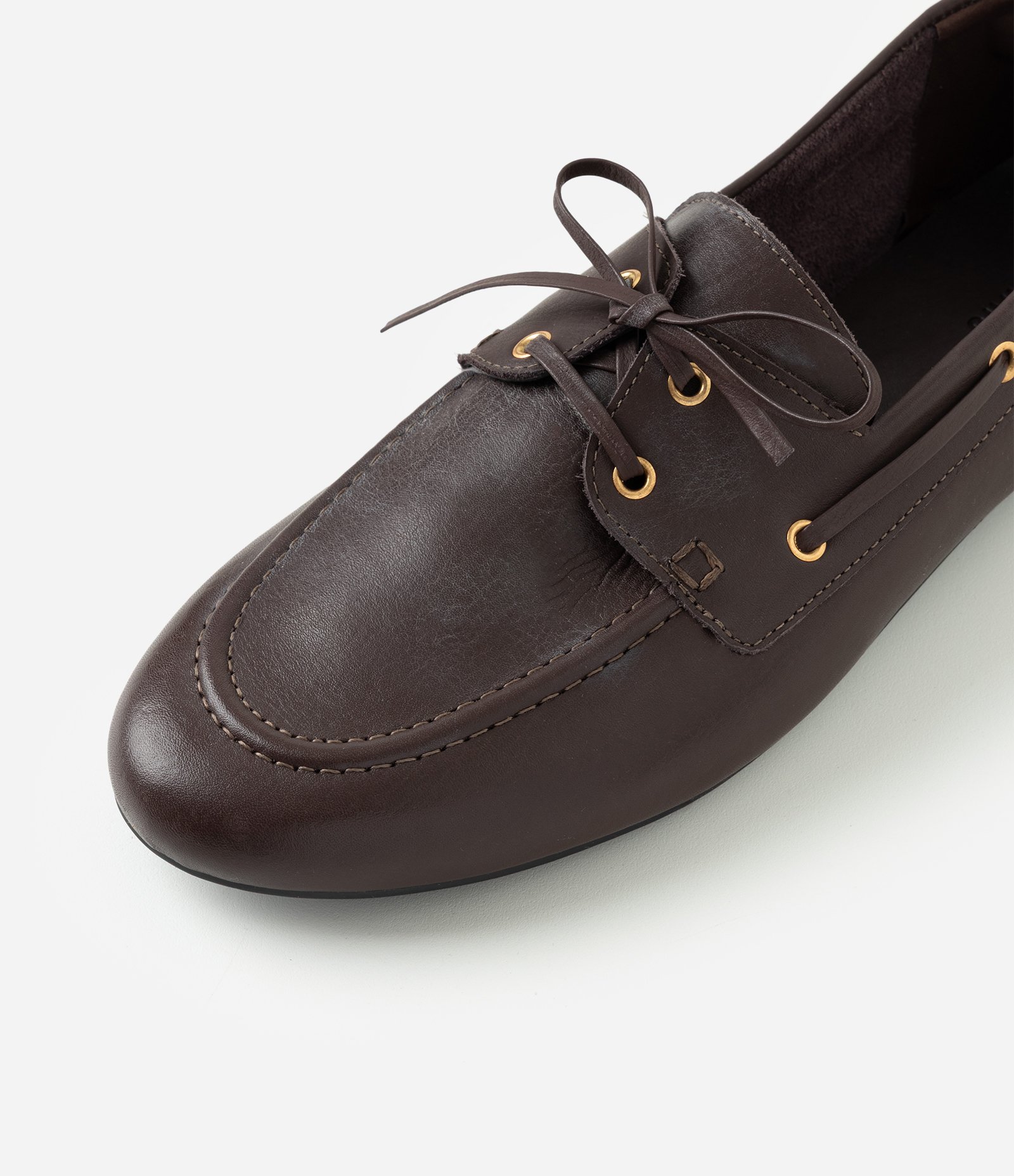 Mocassim Dockside em Couro com Amarração Frontal Marrom 5