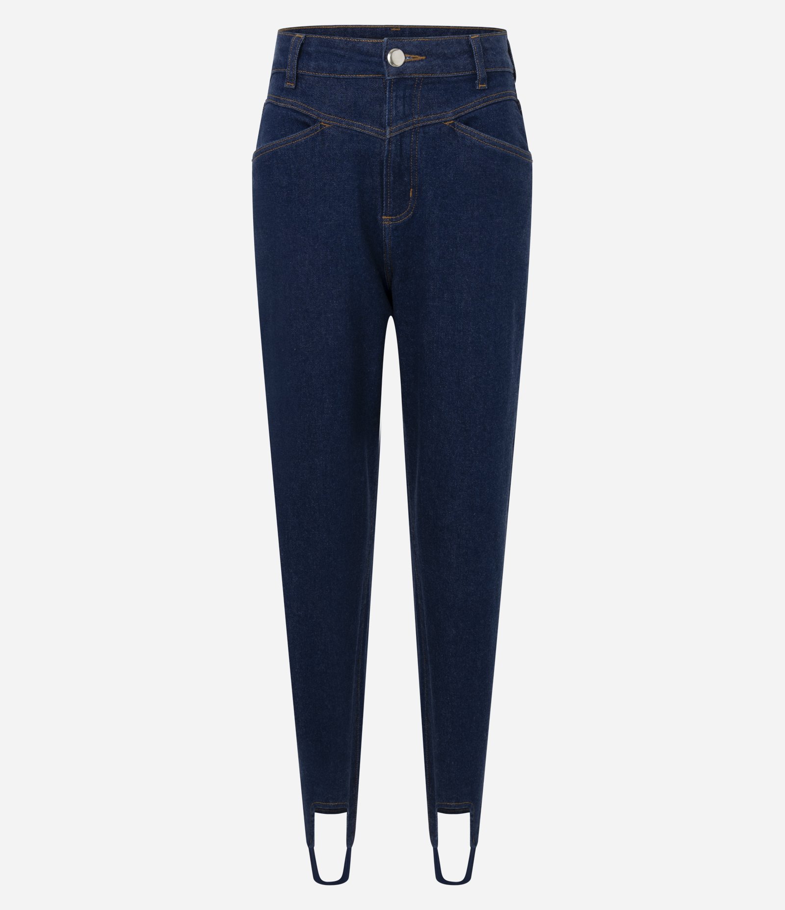 Calça Jeans Mom com Pezinho e Cintura Alta Azul Escuro 5