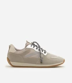 Tênis Runner Retrô em Algodão com Detalhes Contrastantes