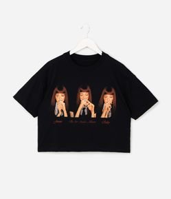 Camiseta Infantil Overboxy com Estampa Jennie – Tam 5 a 16 Anos