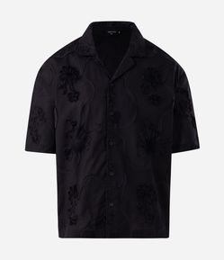 Camisa Boxy em Tricoline com Bordado Bailarina Desfiado