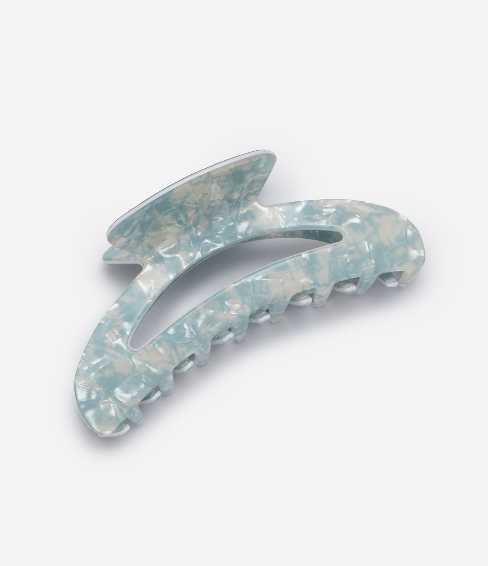 Piranha de Cabelo Vazada com Formato Meia Lua Azul 1