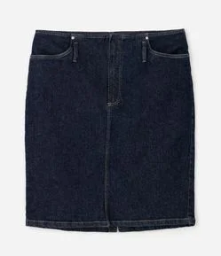Saia Lápis em Jeans Sem Cós Curve & Plus Size