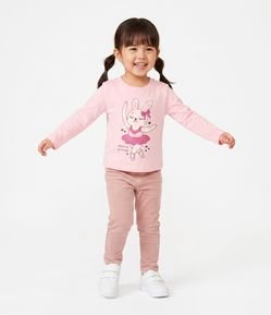 Camiseta Manga Longa Coelha Bailarina - Tam 1 a 6 Anos