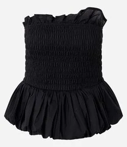 Blusa Tomara que Caia com Franzidos no Busto e Modelagem Peplum