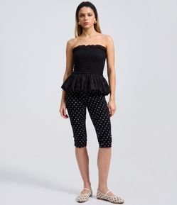 Blusa Tomara que Caia com Franzidos no Busto e Modelagem Peplum