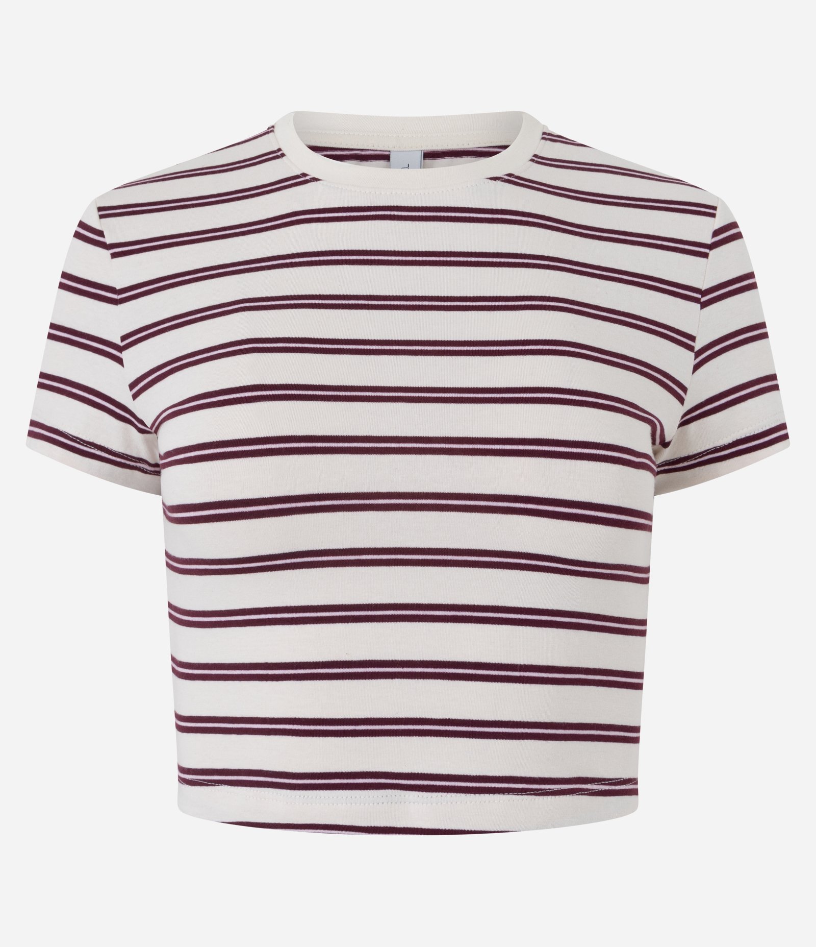 Blusa em Algodão com Estampa Listrada Off White/Vinho 5