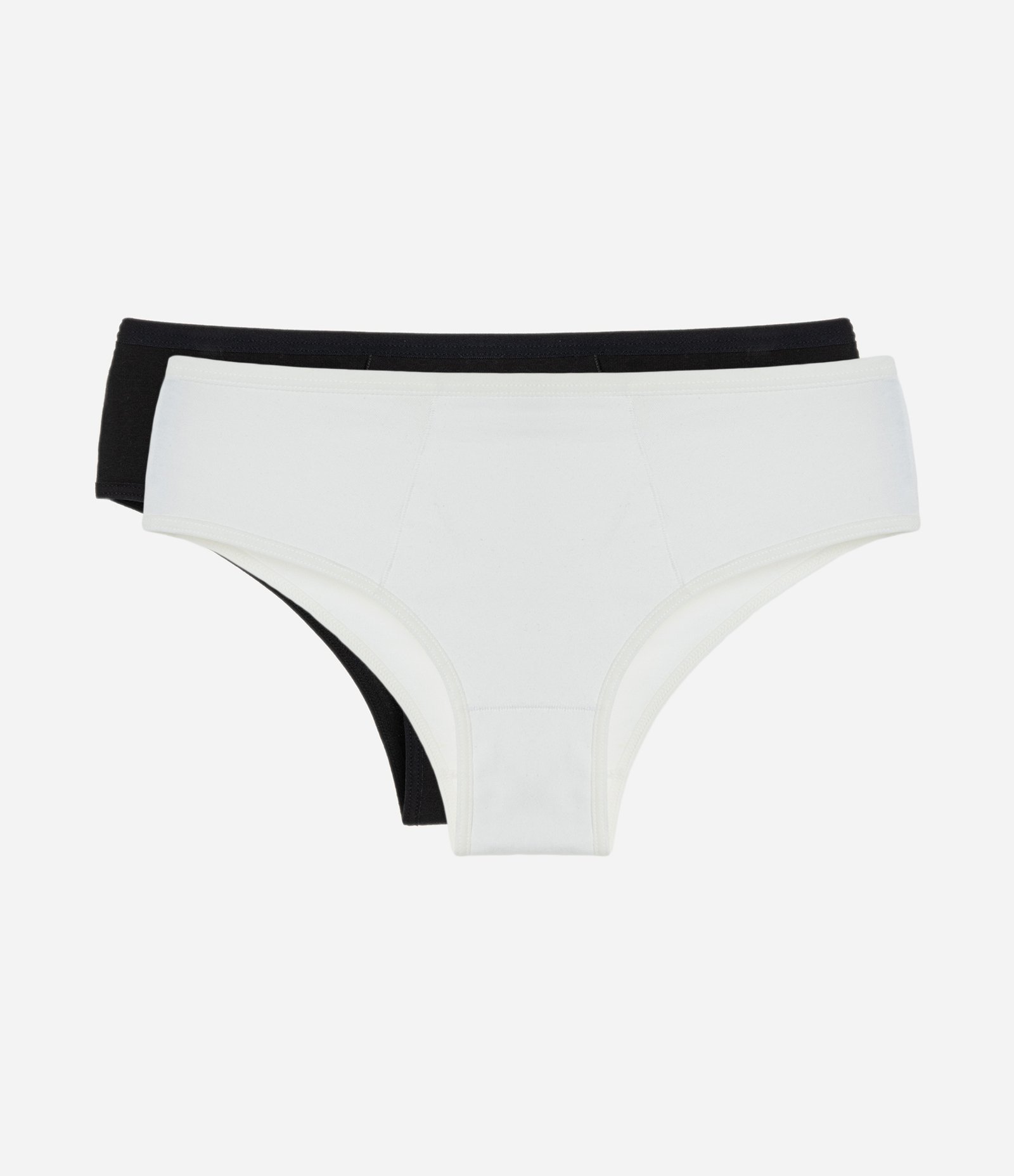 Kit 02 Calcinhas Biquíni em Algodão Branco/Preto 1