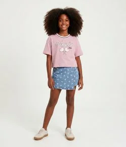 Camiseta Boxy em Algodão com Estampa Lettering Tennis Club - Tam 5 a 16 Anos