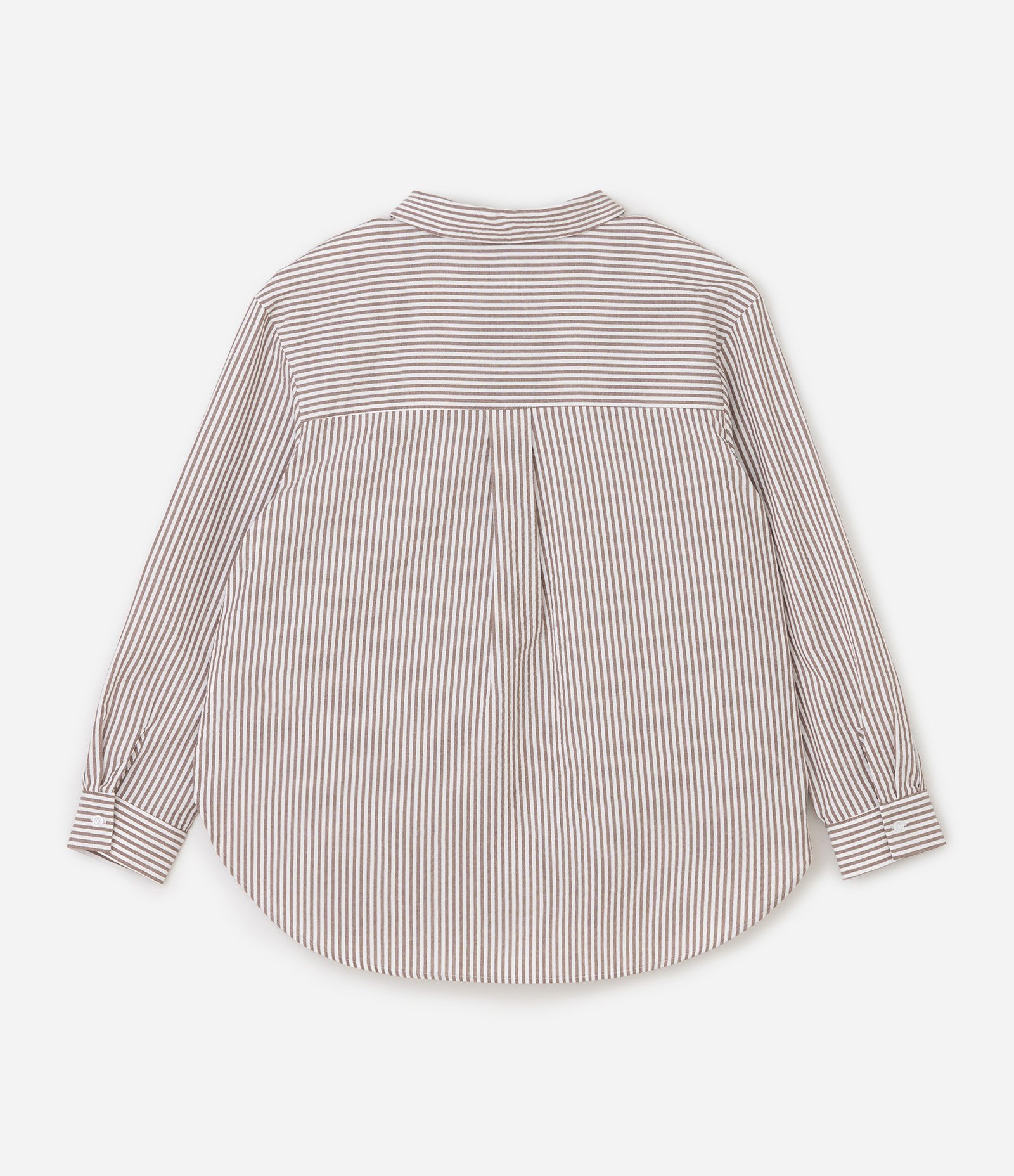 Camisa em Ana Ruga Listrada Curve & Plus Size Marrom 6