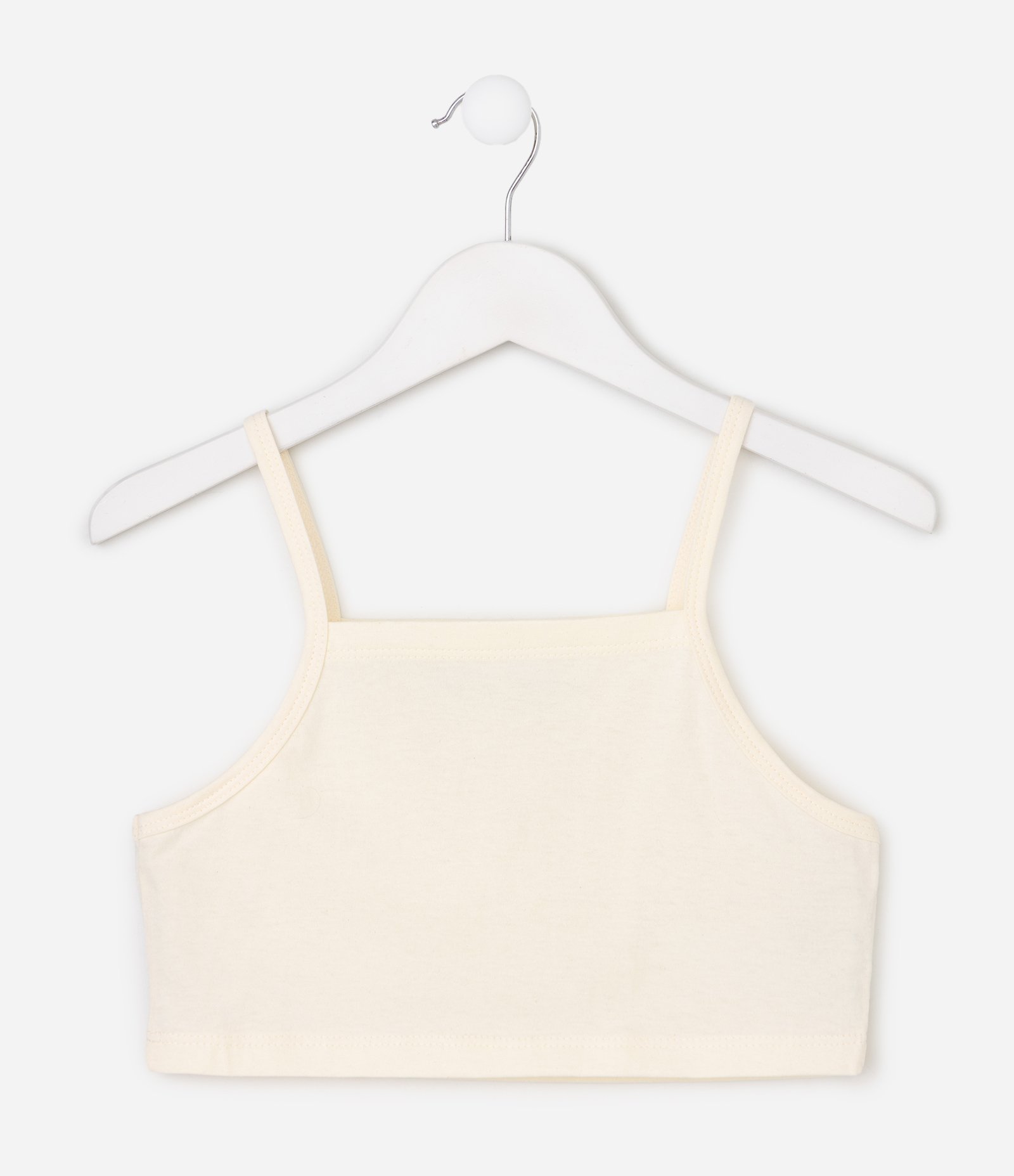 Blusa Infantil Em Tule Com Top Por Baixo - Tam 7 a 16 Anos Bege 5