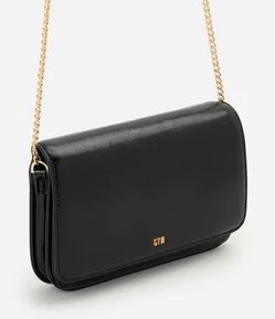 Bolsa Transversal Pequena em PU com Alça Corrente