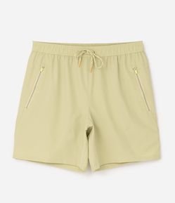 Bermuda Esportiva com Blocos de Cor e Bolsos com Zíper
