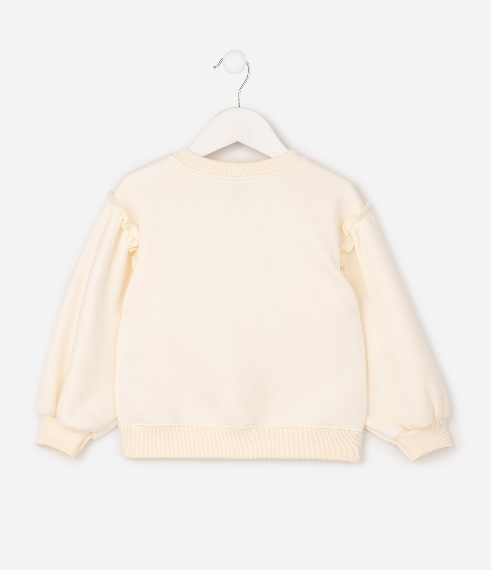 Casaco Infantil com Bolso Coração Bordado – Tam 1 a 6 Anos Off White 2