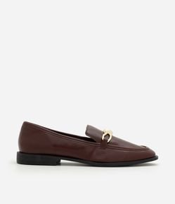Sapato Mocassim em PU com Detalhe Metálico