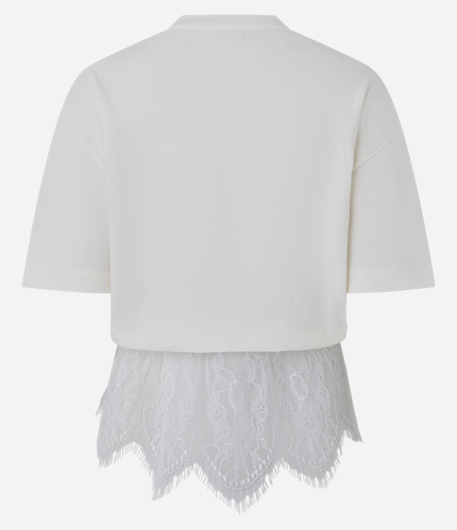 Blusa Boxy em Algodão com Aplicação de Renda na Barra Branco 6
