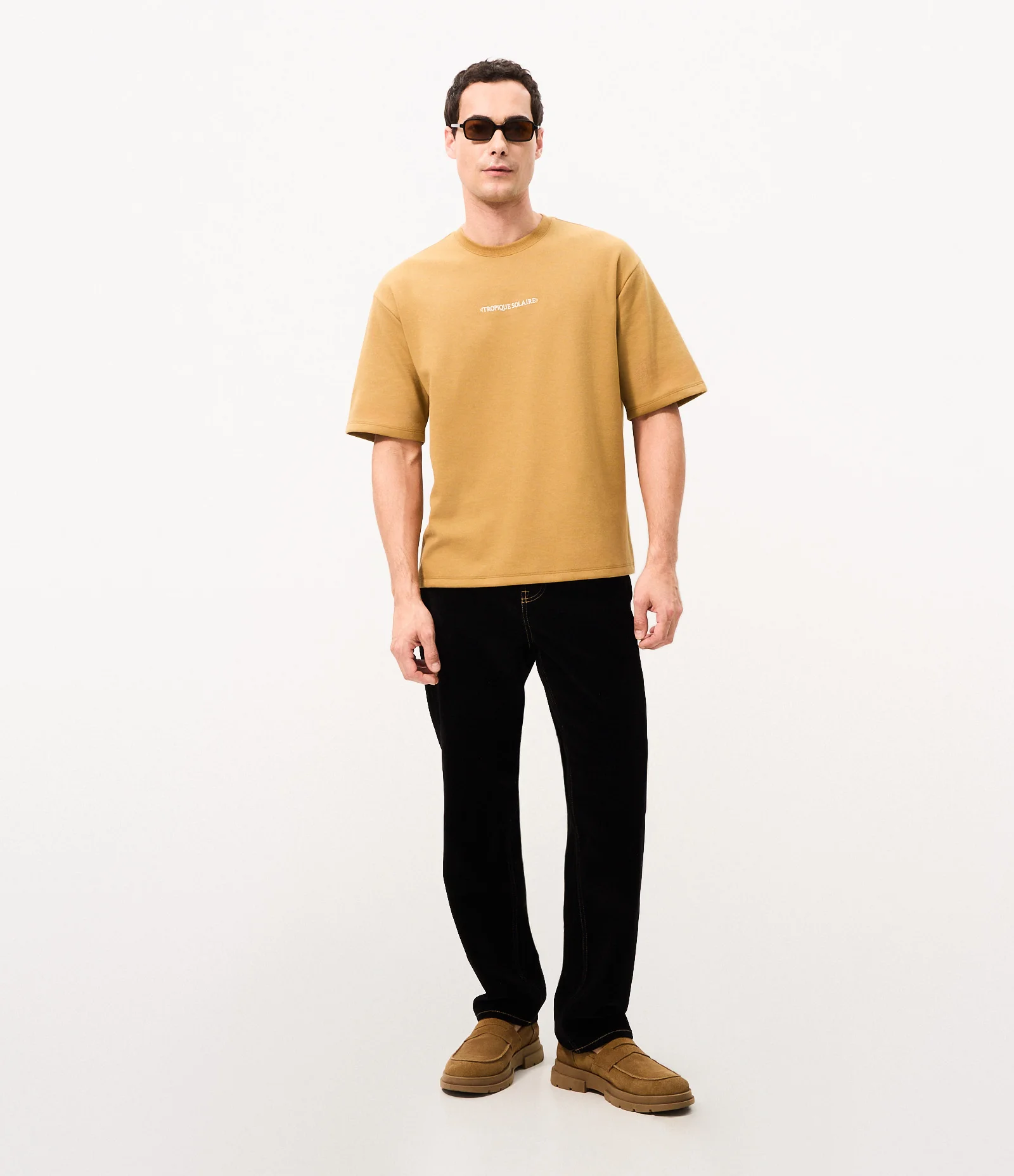 Camiseta Boxy com Lettering Tropique Solaire Amarelo 2