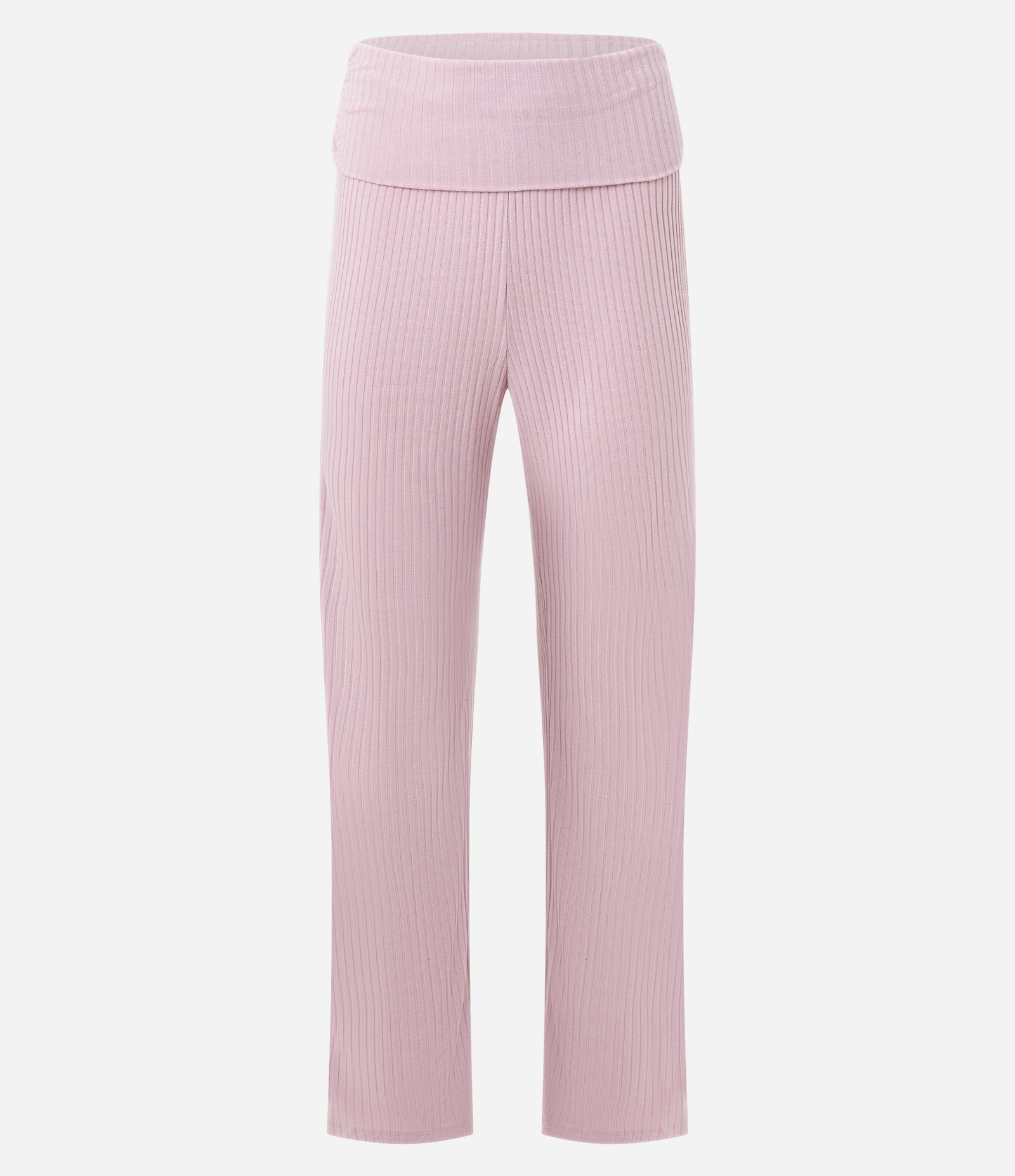 Pijama Longo em Ribana com Detalhe Torcido Rosa 7