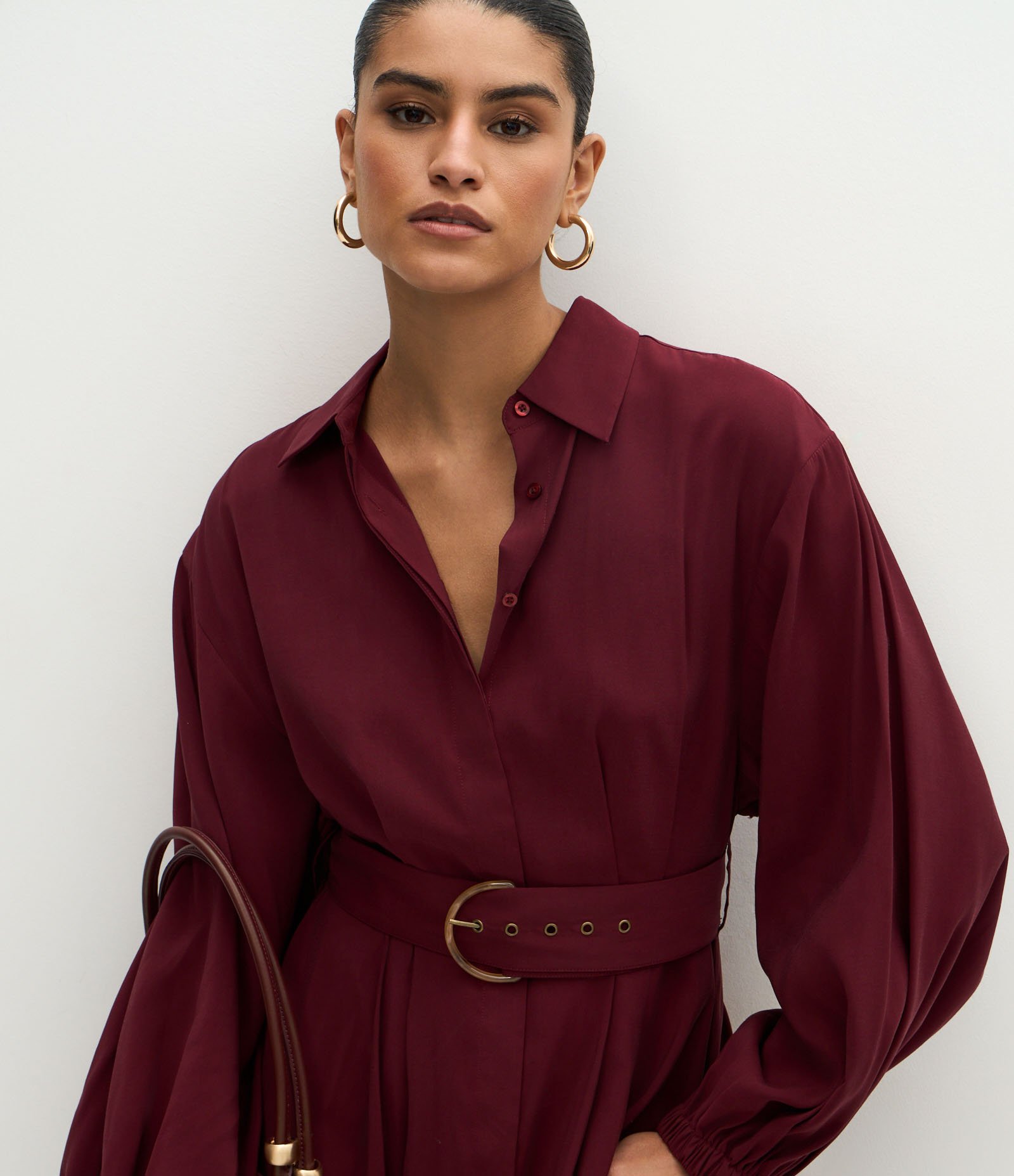 Vestido Midi em Viscose com Cinto Largo Terracota 3