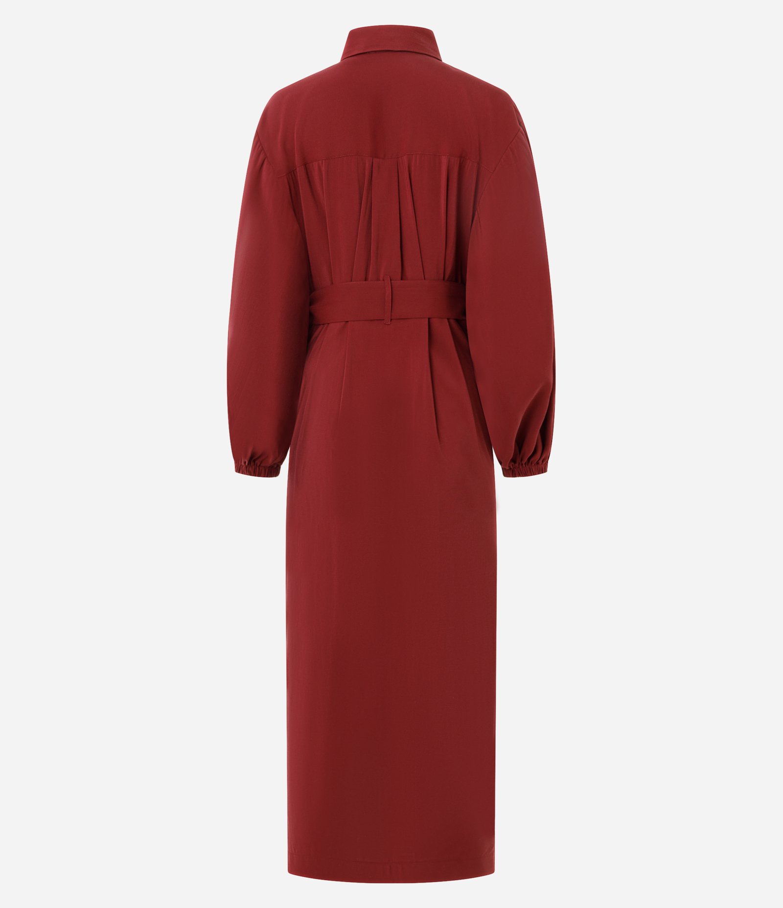 Vestido Midi em Viscose com Cinto Largo Terracota 6