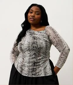Blusa Tule Animal Print Cobra Curve & Plus Size