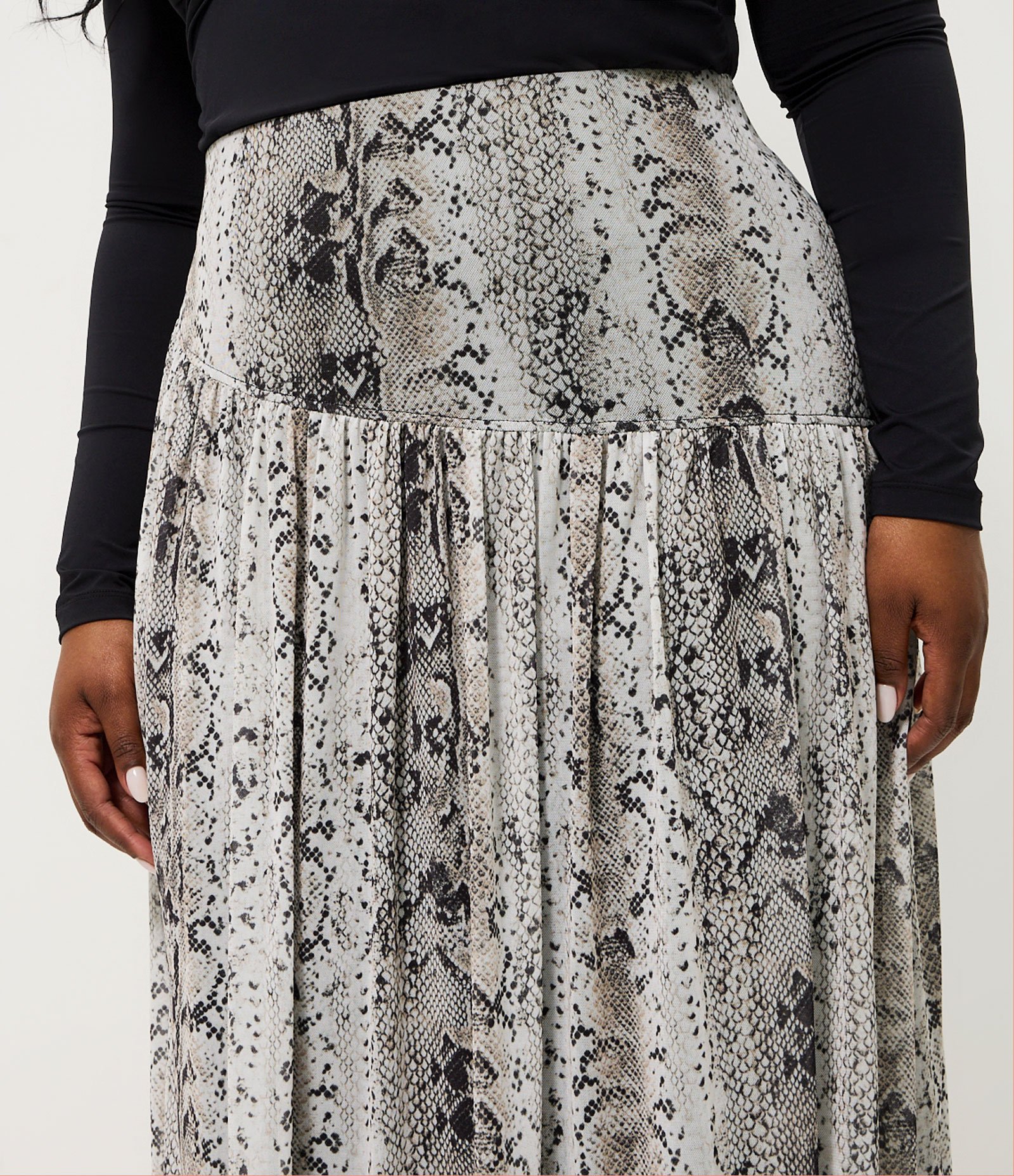 Saia Balonê Animal Print Tule Curve & Plus Size Cinza 3