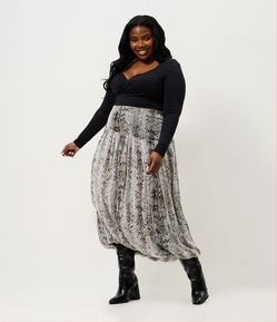 Saia Balonê Animal Print Tule Curve & Plus Size