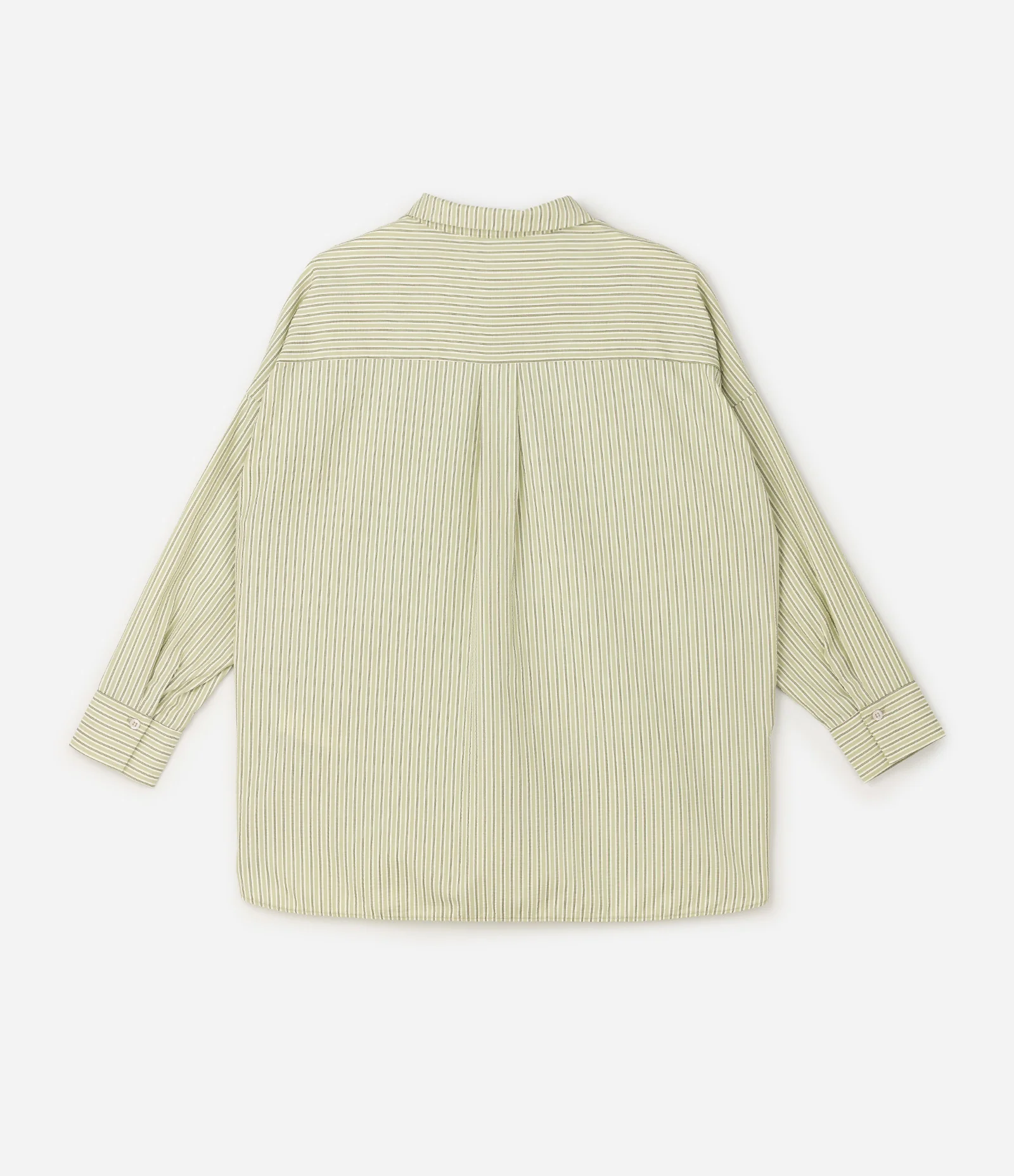 Camisa Listrada em Tricoline Curve & Plus Size Verde 2