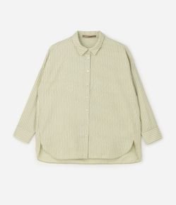 Camisa Listrada em Tricoline Curve & Plus Size