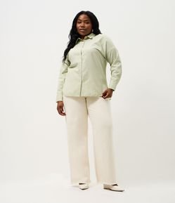 Camisa Listrada em Tricoline Curve & Plus Size