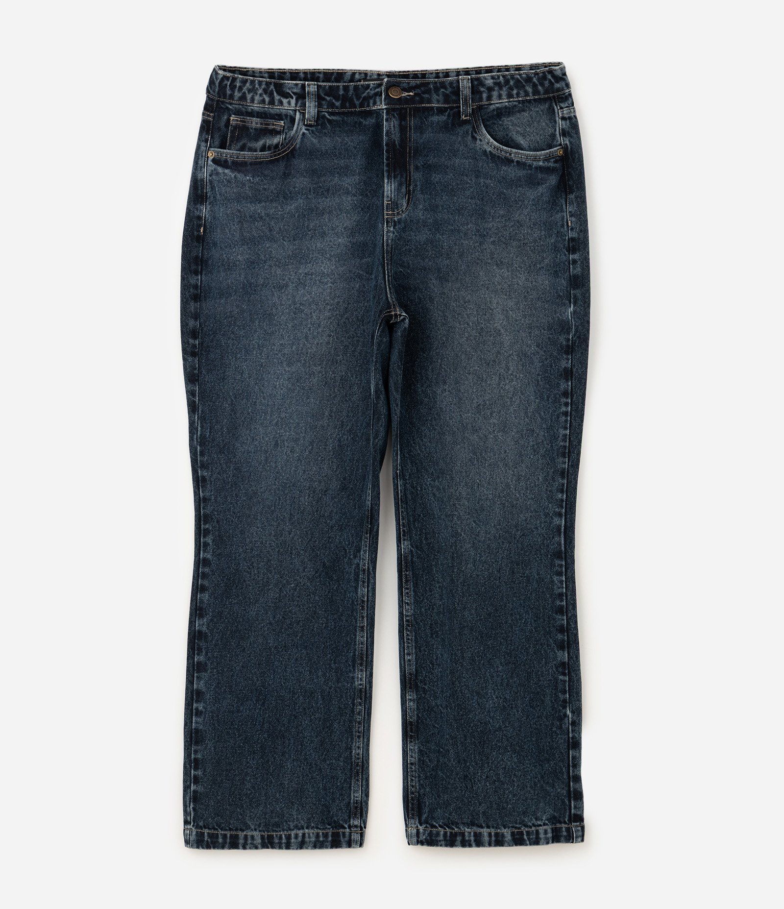 Calça Jeans Marmorizada Reta Curve & Plus Size Azul 6