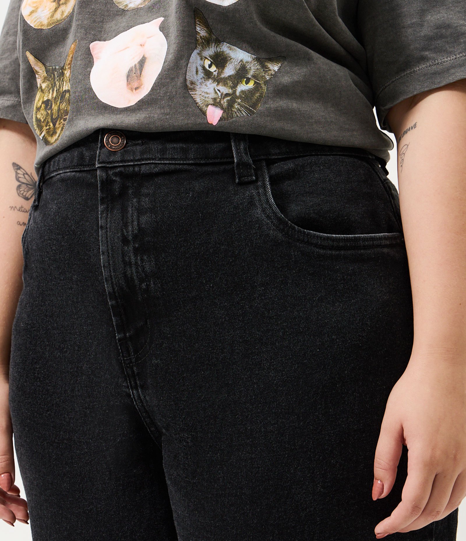 Calça Jeans Mom Black Curve & Plus Size Preto 3