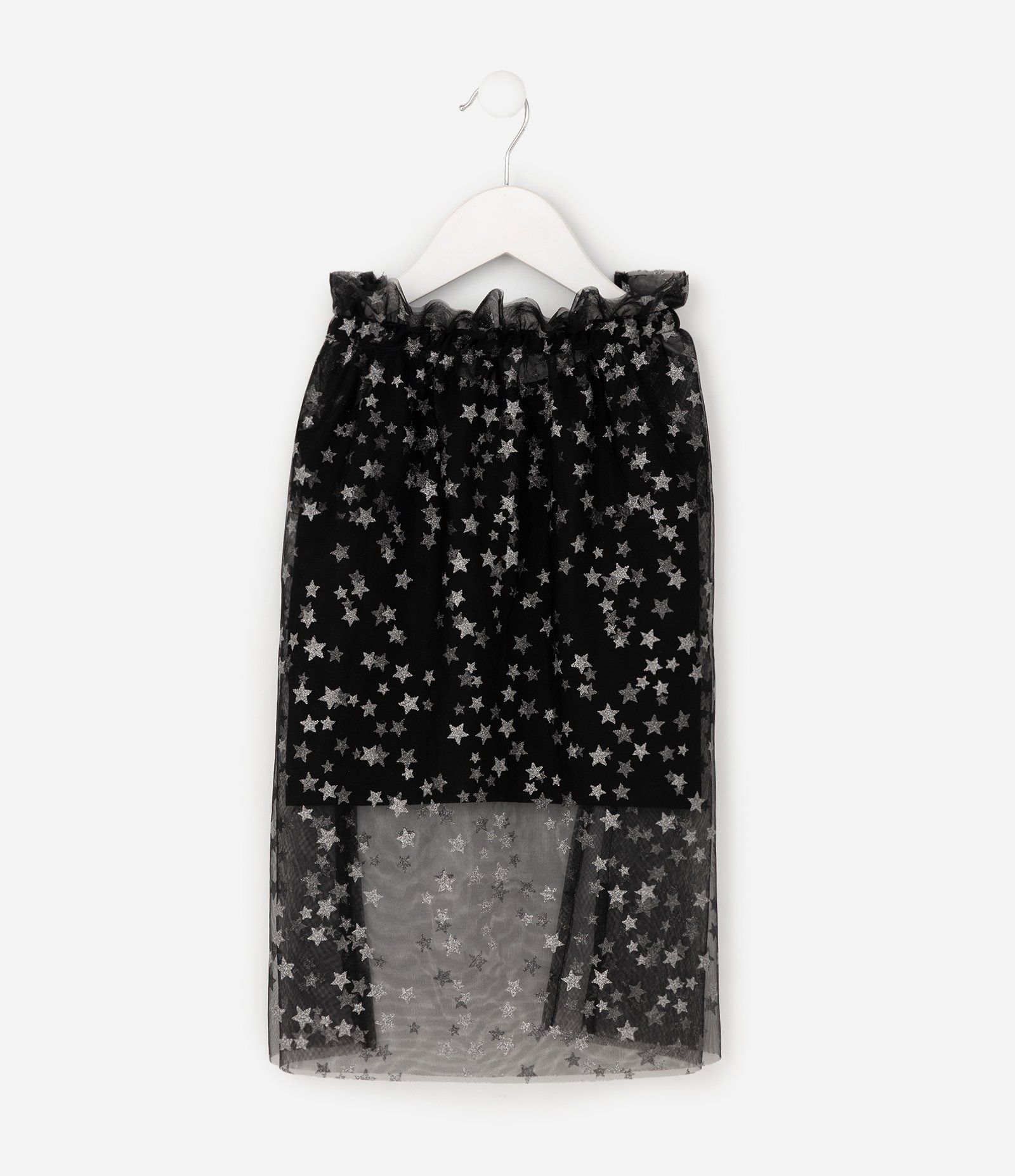 Regata Infantil em Tule com Capa Foil de Estrelas Halloween - Tam 1 a 6 Anos Preto 3
