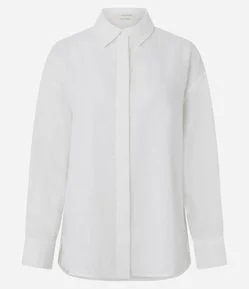 Camisa Oversized em Linho com Vista Escondida