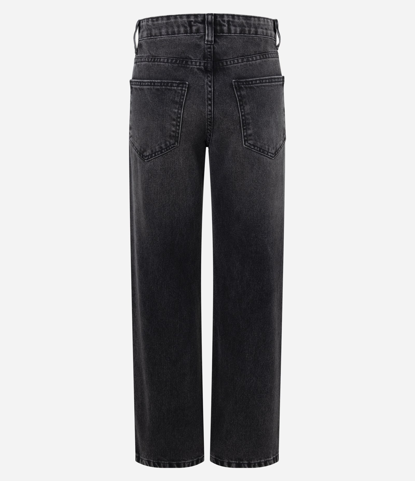 Calça Comfort Reta em Jeans com Brilho Losango e Cintura Baixa Preto 7
