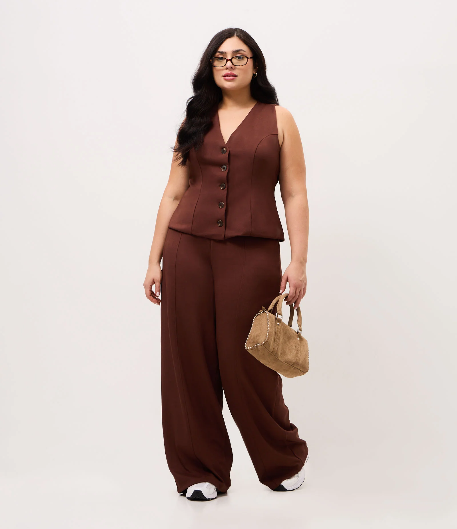 Colete Alfaiatado com Botões Curve & Plus Size Marrom 2