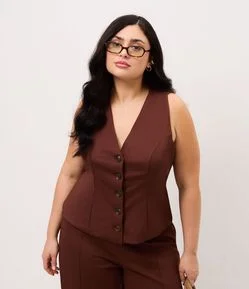 Colete Alfaiatado com Botões Curve & Plus Size