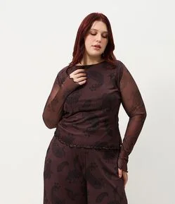 Blusa Tule Paisley Curve & Plus Size