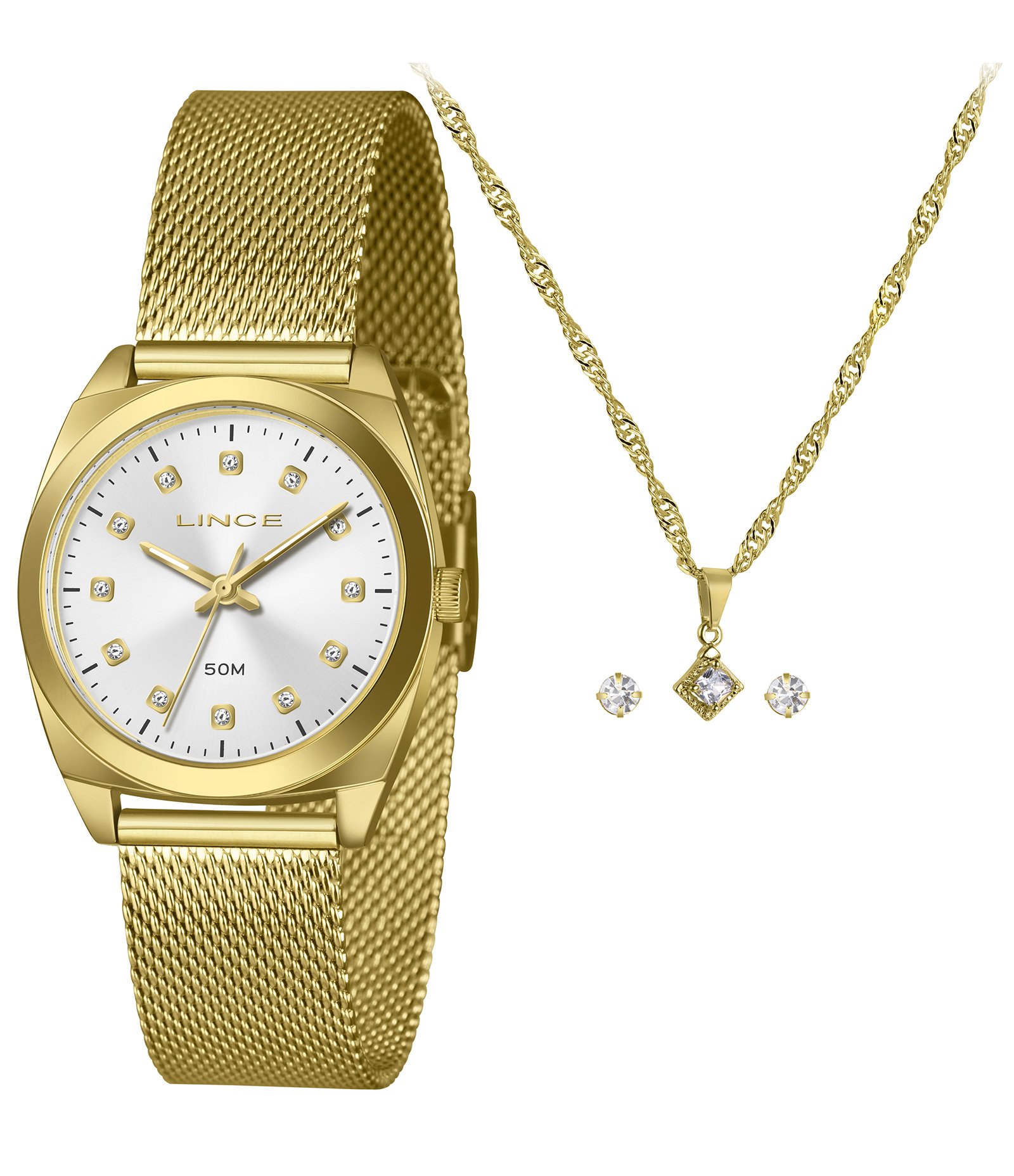 Relógio Analógico Lince em Aço LRGH276L34 K0IUS1KX Dourado 1