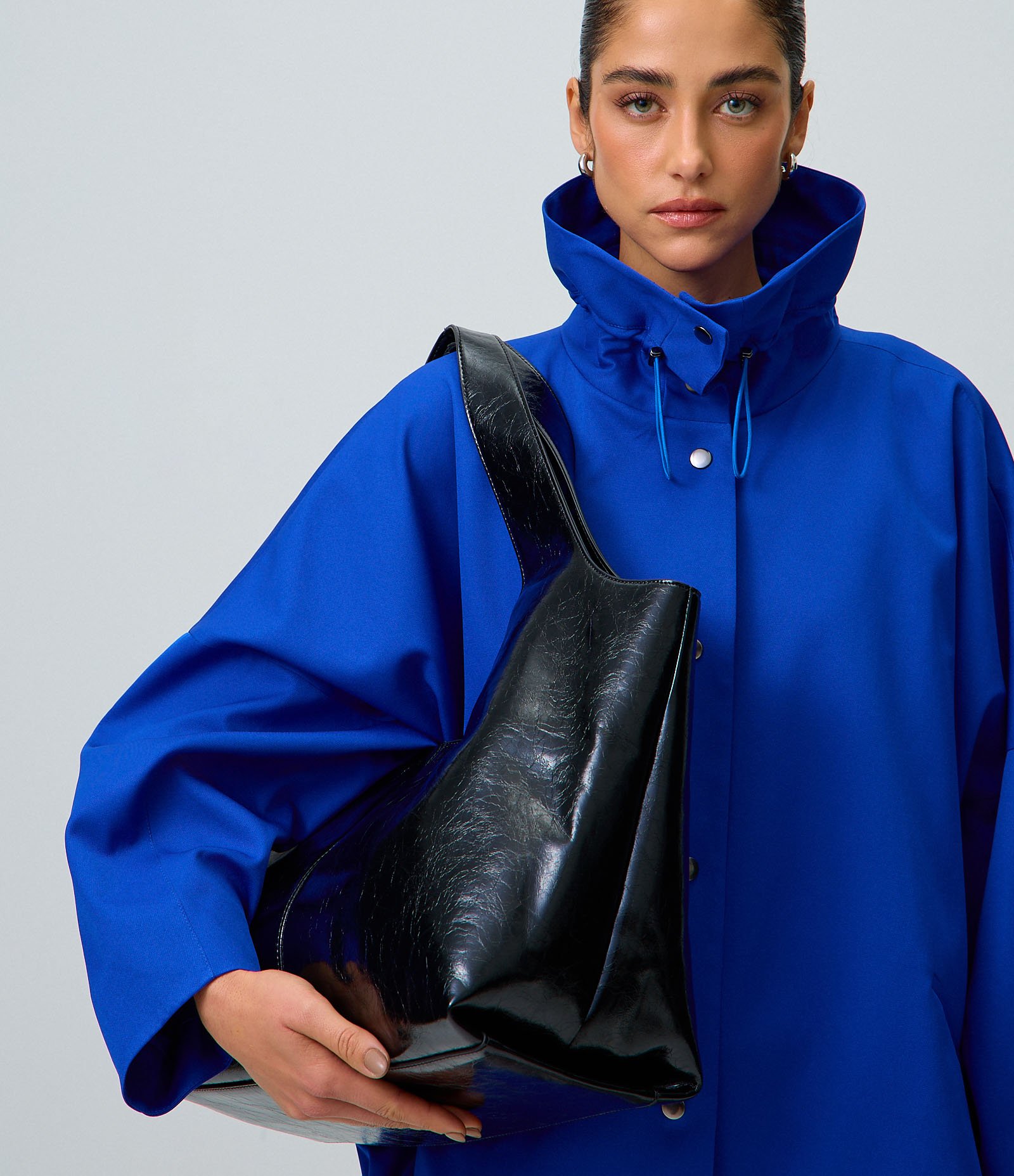 Bolsa Shopper Grande em PU com Alça Larga Preto 2