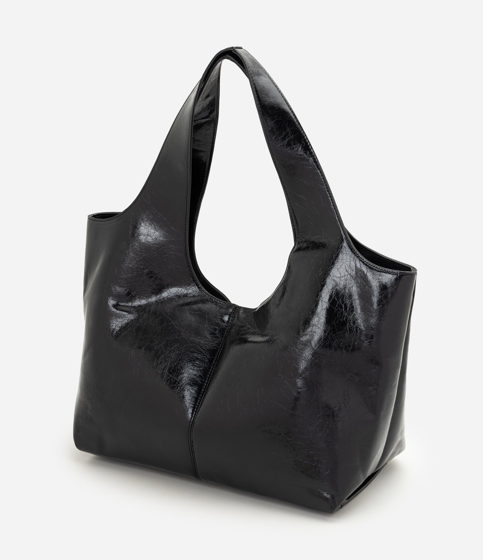 Bolsa Shopper Grande em PU com Alça Larga Preto 6