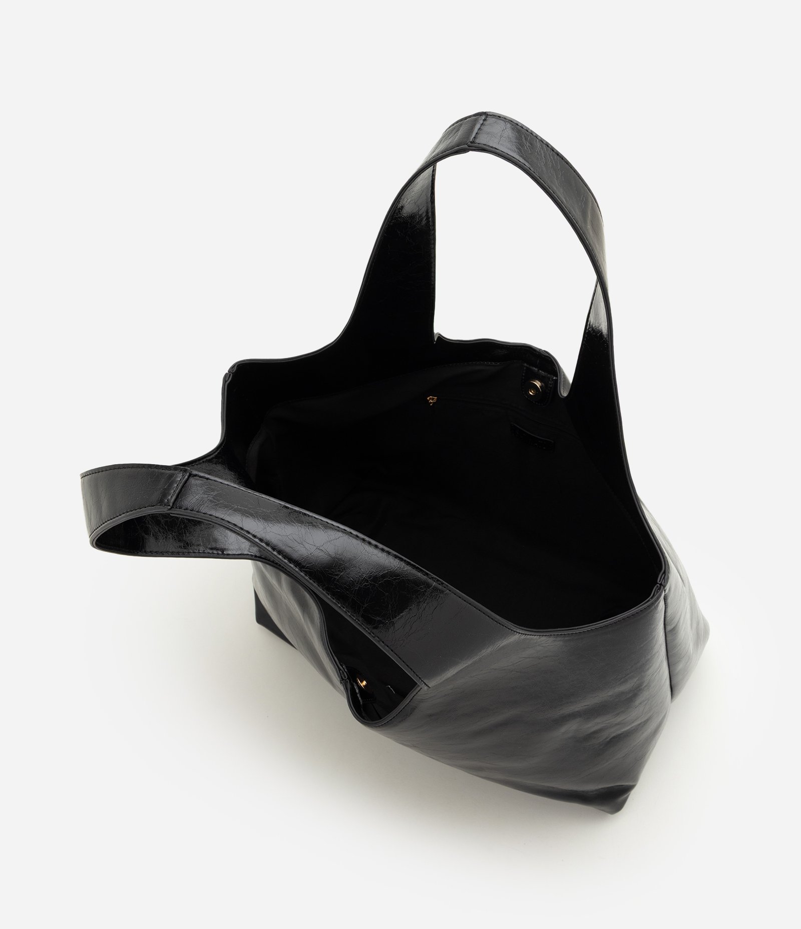 Bolsa Shopper Grande em PU com Alça Larga Preto 7